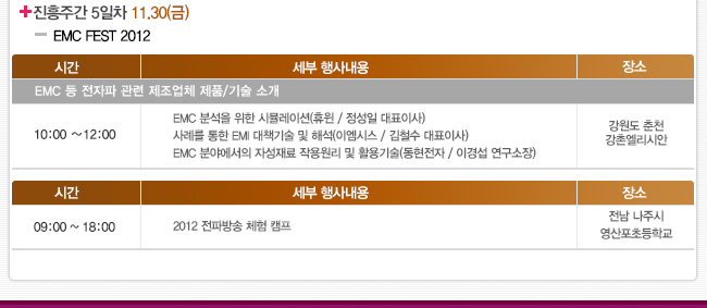 11월 30일 행사일정