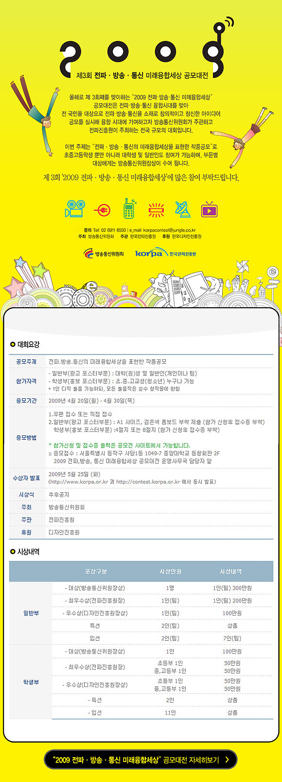 한국전파진흥원 ‘2009 전파·방송·통신 미래융합세상’공모대전 