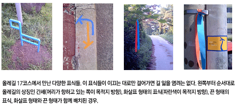 올레길 17코스에서 만난 다양한 표식들