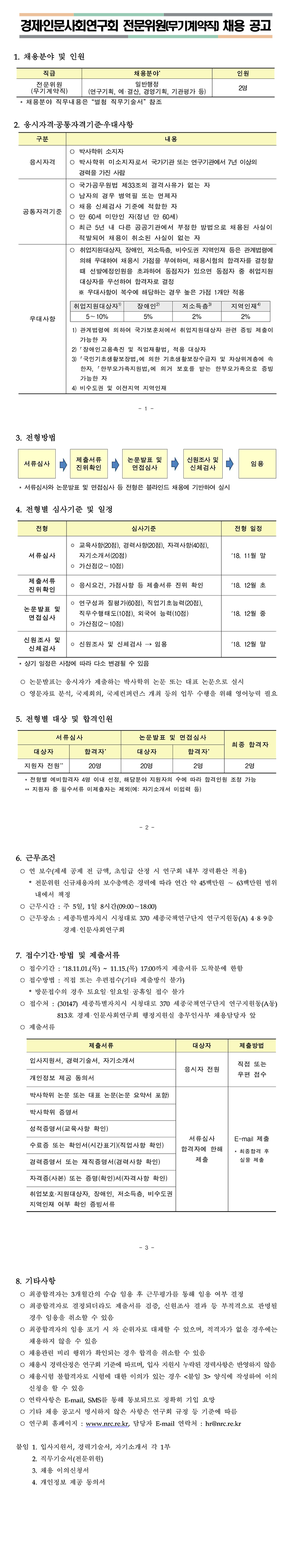 [경제·인문사회연구회] 전문위원(무기계약직) 채용 공고