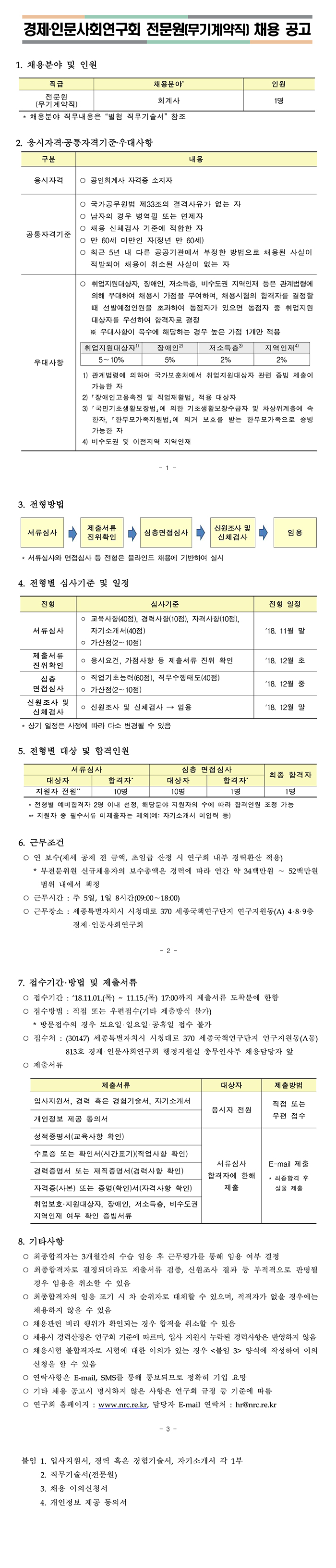 [경제·인문사회연구회] 전문원(무기계약직) 채용 공고